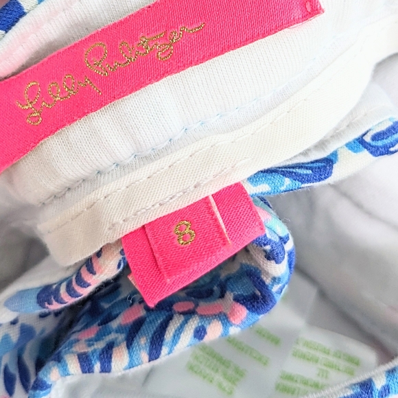 Lilly Pulitzer Darci Knit Shorts Blue Grotto Commotion in the Ocean - Picture 13 of 14